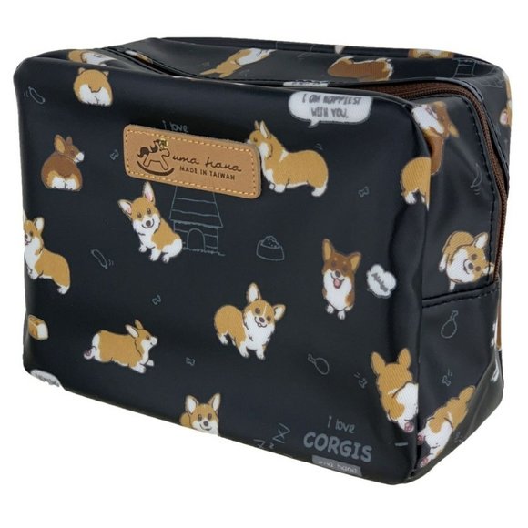 Uma Hana Handbags - Waterproof Corgi Cube Makeup Cosmetic Bag